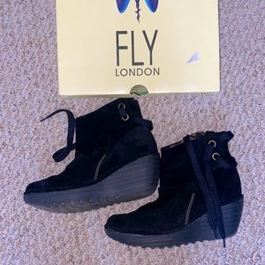 Fly London Yama Black Booties